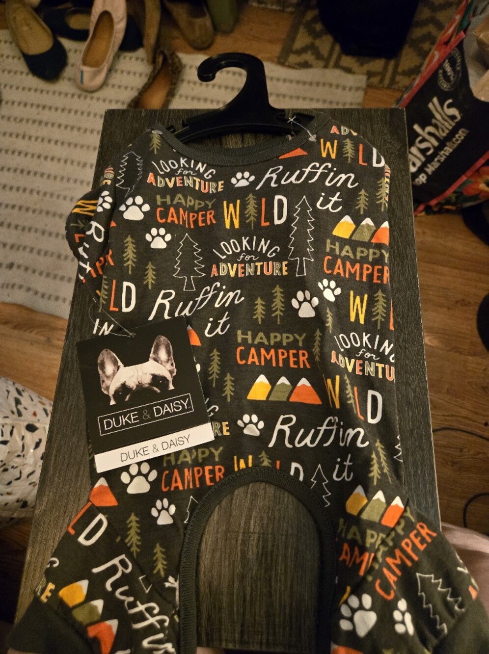 Duke & Daisy Happy Camper Dog Onesie Size Small